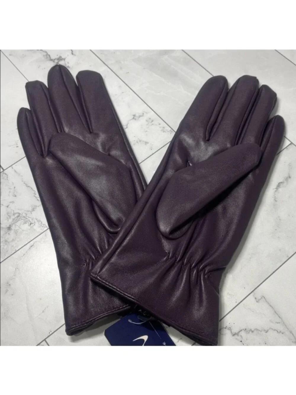 NWT Nappaglo Womens Purple Nappa Leather Fleece Lined Winter Gloves L LARGE